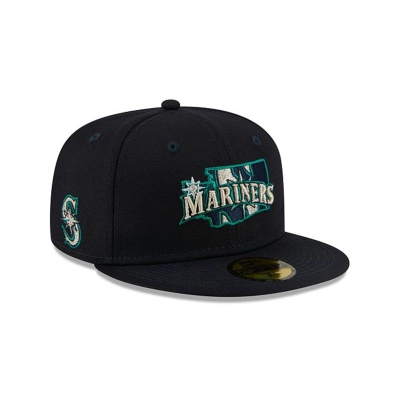 Blue Seattle Mariners Hat - New Era MLB Local 59FIFTY Fitted Caps USA5126837